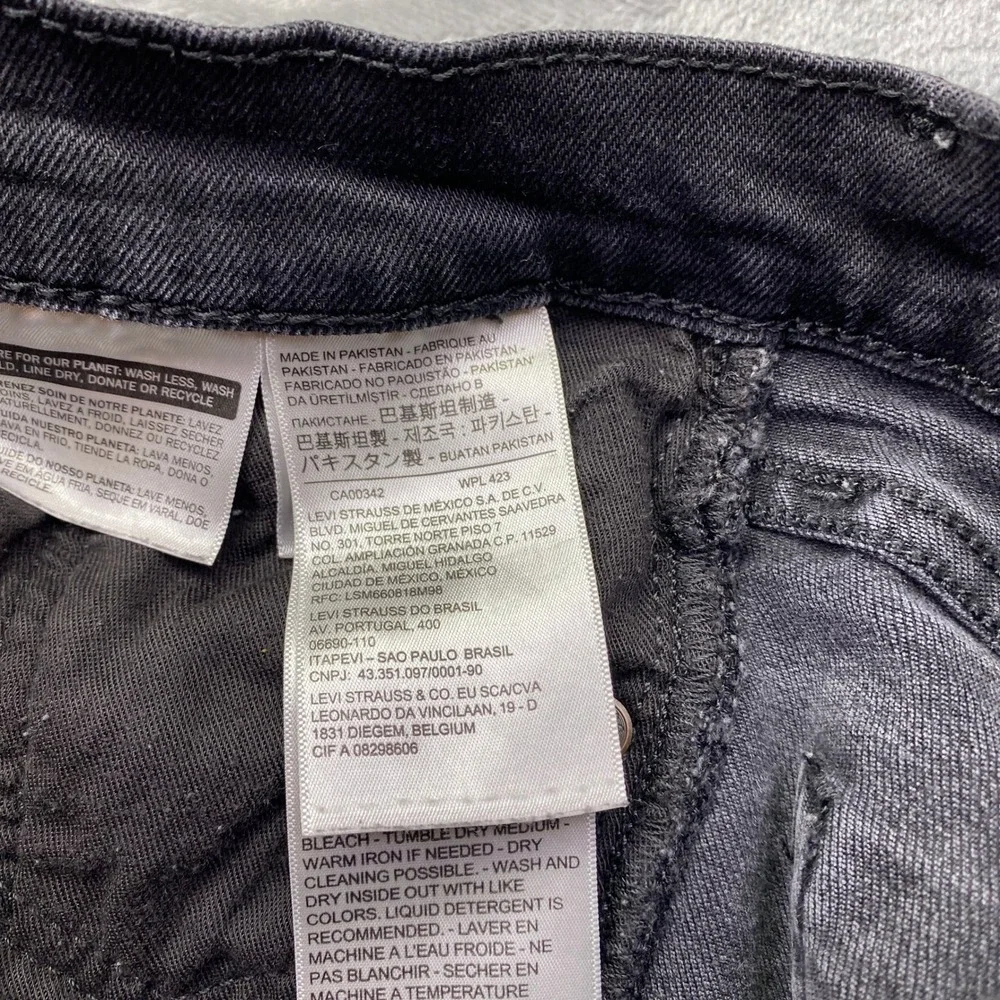 Levi Strauss Premium Mens Black Wash Slim Fit Jeans Sz 29 Fits 26